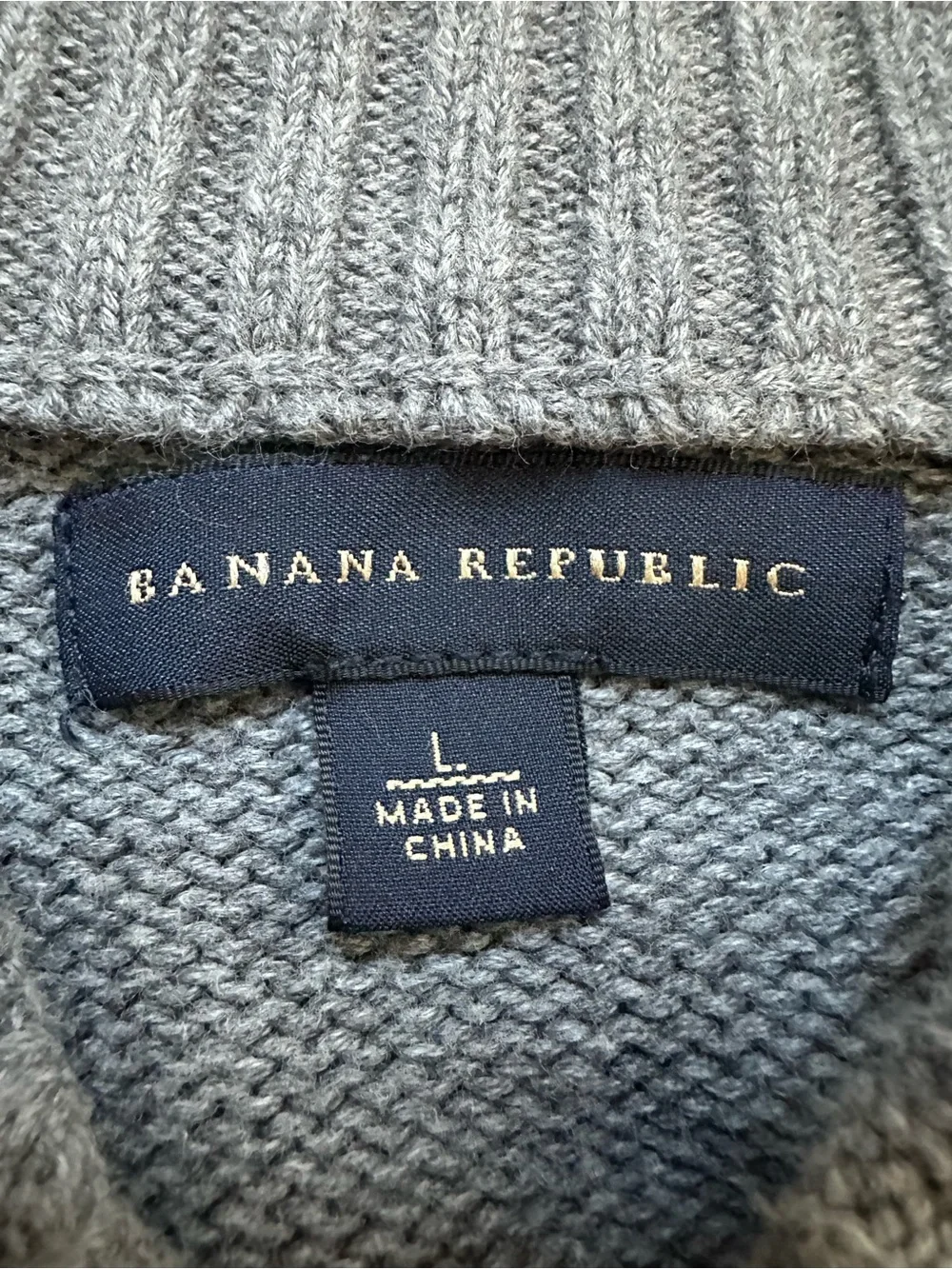 Banana Republic Men’s Gray Varsity Stripe Cotton Cardigan Sweater L